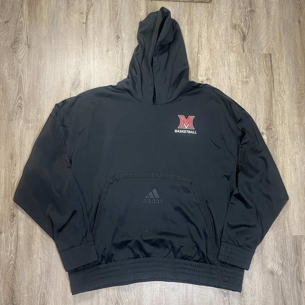 Miami University Basketball Adidas Cross Up 365 Hoodie Black 2XL Pullover Tech